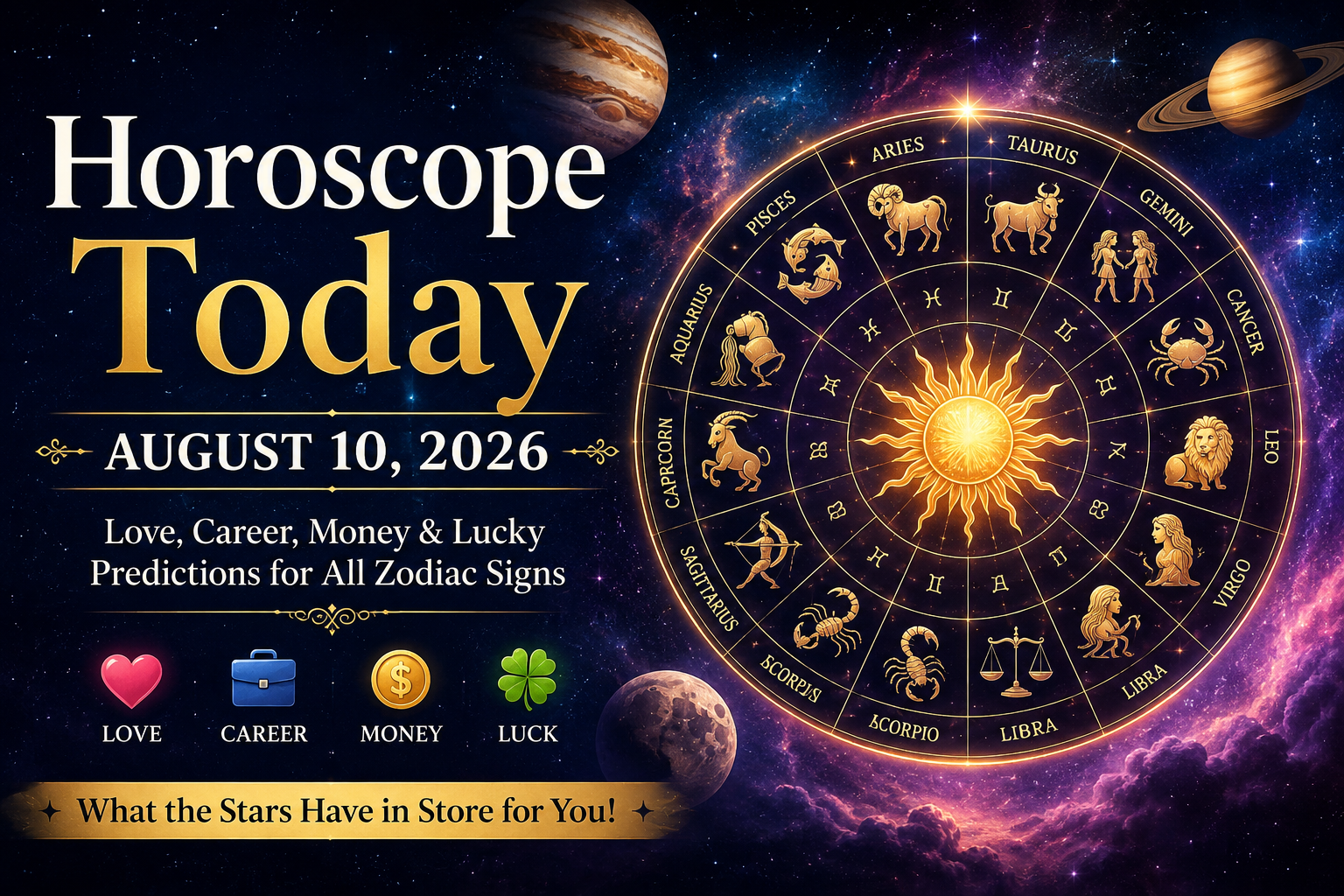 Horoscope Today August 10 2026 for all zodiac signs